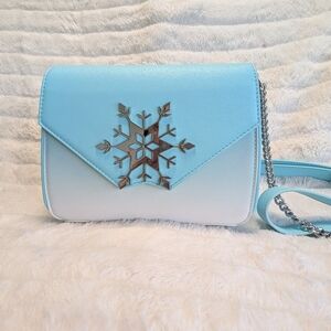 Loungefly Disney Elsa Snowflake Glitter Crossbody Bag NWOT